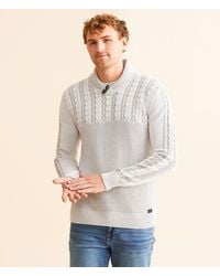 Outpost Makers - Cable Knit Shawl Sweater - Lyst