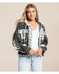 Pol - Pieced Crochet Hooded Shacket - Lyst