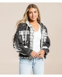 Pol - Pieced Crochet Hooded Shacket - Lyst