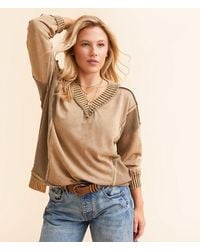 BKE - Washed Raw Edge Pullover - Lyst