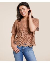 Daytrip - Crochet Lace Scalloped Top - Lyst