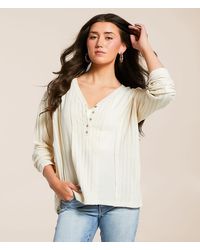 BKE - Raw Edge Pieced Henley - Lyst