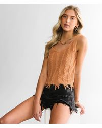 Gilded Intent - Cable Knit Sweater Tank Top - Lyst