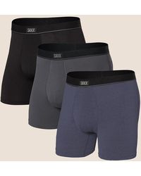 Saxx Underwear Co. - 3 Pack Essential Cotton Stretch Boxer Briefs - Lyst
