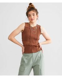 Gilded Intent - Patchwork Rib Knit Tank Top - Lyst