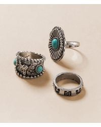 Sterling & Stitch - 3 Pack Western Ring Set - Lyst