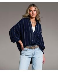 BKE - Variegated Stripe Oversized Shirt - Lyst