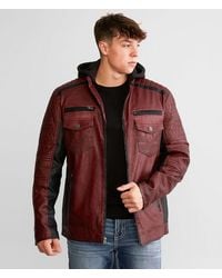 Buckle Black - Color Block Moto Hooded Jacket - Lyst