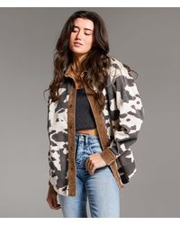 BKE - Oversized Cow Shacket - Lyst