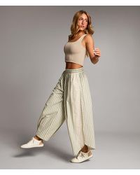 BKE - Striped Eyelet Cropped Wide Leg Pant - Lyst