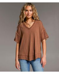 BKE - Pieced Open Weave Top - Lyst