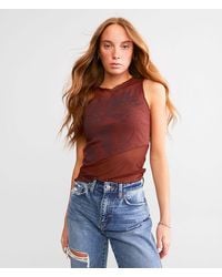 Gilded Intent - Pieced Mesh Tank Top - Lyst