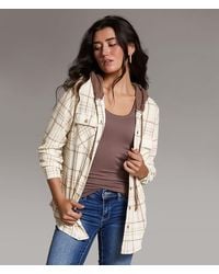BKE - Eased Plaid Hooded Shirt - Lyst