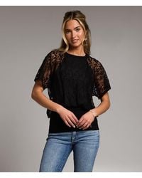 BKE - Floral Mesh Top - Lyst