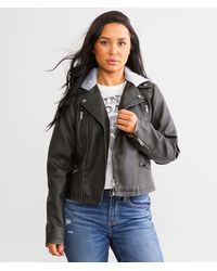 BKE - Faux Leather Hooded Jacket - Lyst