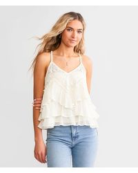 Willow & Root - Tiered Ruffle Chiffon Tank Top - Lyst