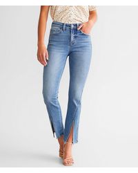 Flying Monkey - High Rise Split Straight Stretch Jean - Lyst