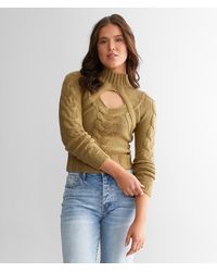 Gilded Intent - Fitted Cable Knit Sweater - Lyst