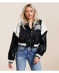 Miss Me - Pieced Sheen Faux Leather Bomber Jacket - Lyst