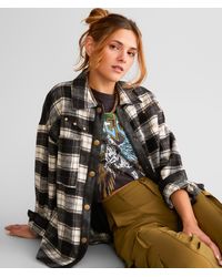 Gilded Intent - Studded Plaid Shacket - Lyst
