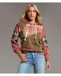 BKE - Pieced Cheetah & Plaid Hoodie - Lyst