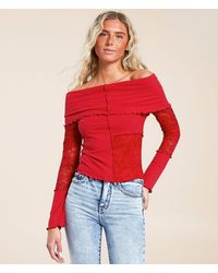 Willow & Root - Off The Shoulder Lace Top - Lyst