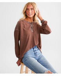 BKE - Pieced Lace-up Top - Lyst