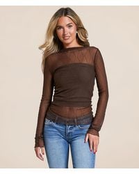 Willow & Root - Embroidered Mesh Top - Lyst