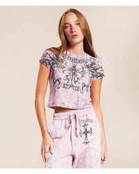 Affliction - Jump Camo Cropped T-Shirt - Lyst