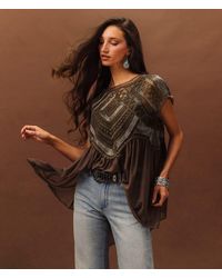 Sterling & Stitch - Embellished Mesh Tank Top - Lyst