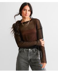 Gilded Intent - Fishnet Cropped Top - Lyst