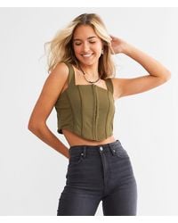 Willow & Root - Mesh Corset Cropped Tank Top - Lyst