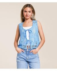 Willow & Root - Crochet Front Tie Tank Top - Lyst