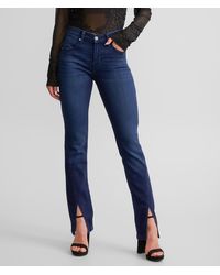Kancan - Kan Can Mid-rise Split Straight Stretch Jean - Lyst