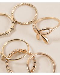BKE - 6 Pack Bow Ring Set - Lyst