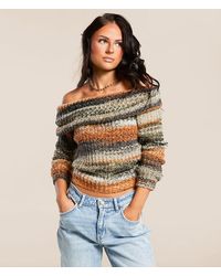 Gilded Intent - Off The Shoulder Marled Sweater - Lyst
