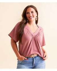 Daytrip - Pleated V-Neck Top - Lyst
