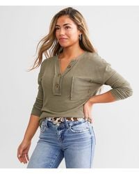 BKE - Washed Henley - Lyst