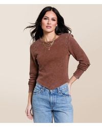 Gilded Intent - Washed Grommet Hanky Top - Lyst