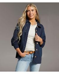 BKE - Pieced Crochet Shirt - Lyst