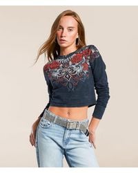 Affliction - Crimson Temple Cropped T-Shirt - Lyst