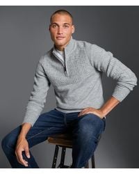 Outpost Makers - Cable Knit Quarter Zip Sweater - Lyst