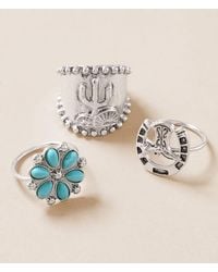 Sterling & Stitch - 3 Pack Western Ring Set - Lyst