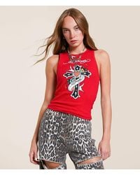 Ed Hardy - Cross Tank Top - Lyst