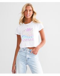 Hurley - Checkered Beach Tobi Cropped T-shirt - Lyst