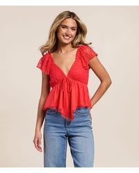 Willow & Root - Lace & Swiss Dot Mesh Hanky Top - Lyst