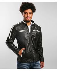 Buckle Black - Pieced Faux Leather Moto Jacket - Lyst