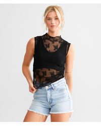 Free People - Nice Try Floral Lace Tank Top - Lyst