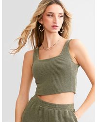 Willow & Root - Rib Knit Cropped Tank Top - Lyst