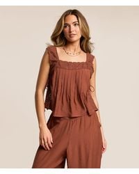 Willow & Root - Textured Lace Trim Tank Top - Lyst